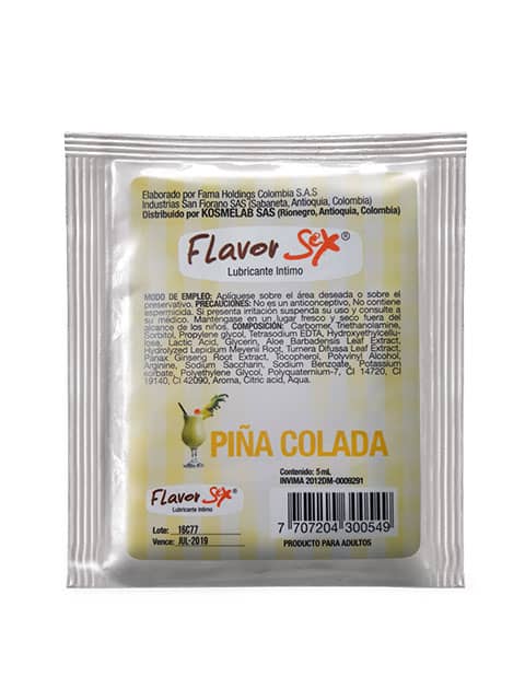 Lubricante saborizado Flavor Sex sachet 5ml (Paquete x 6 und) - Imagen 2