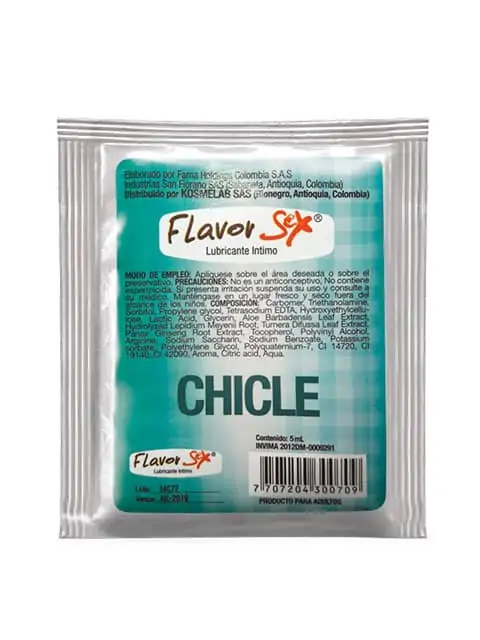 Lubricante saborizado Flavor Sex sachet 5ml (Paquete x 6 und)
