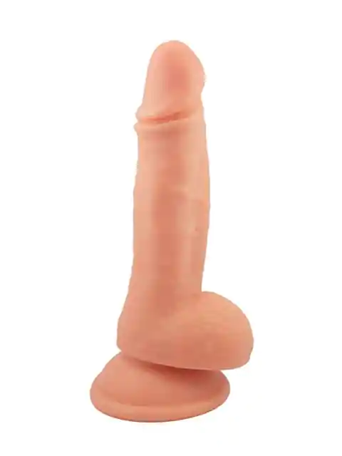 Dildo con testículos y chupa 21 cm